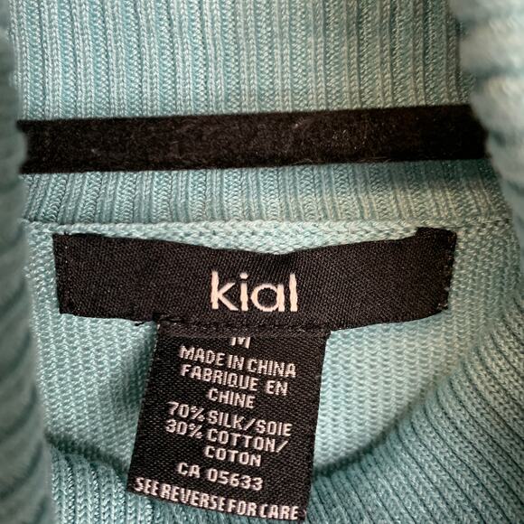 Kial Pale Green Turtleneck Sweater Sz Medium - Picture 8 of 8